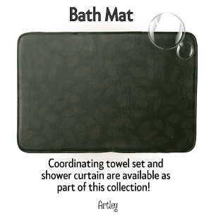Pretty green leafy bath mat