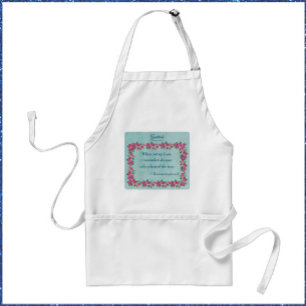 Pretty Green & Pink Roses Gratitude Standard Apron