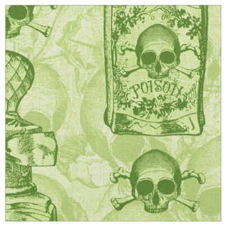 Pretty Green Poison Bottle Fabric