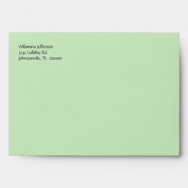 Pretty Green Polka Dot Envelope (Front)