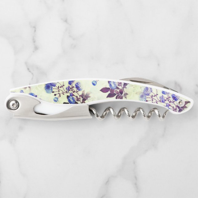 Pretty Green w/ Purple Floral Print Corkscrew (Front)
