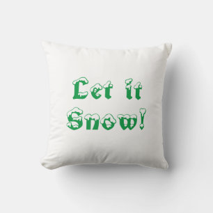 Pretty green & white, let it snow, Christmas Cushion