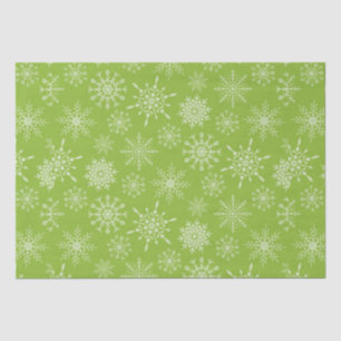 Pretty Green White Snowflakes Christmas Gift Tissue Paper