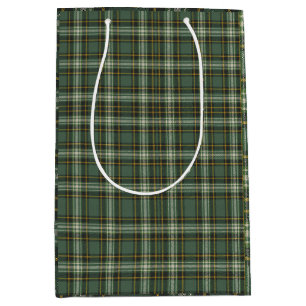 Pretty Green Yellow Plaid Design Medium Gift Bag