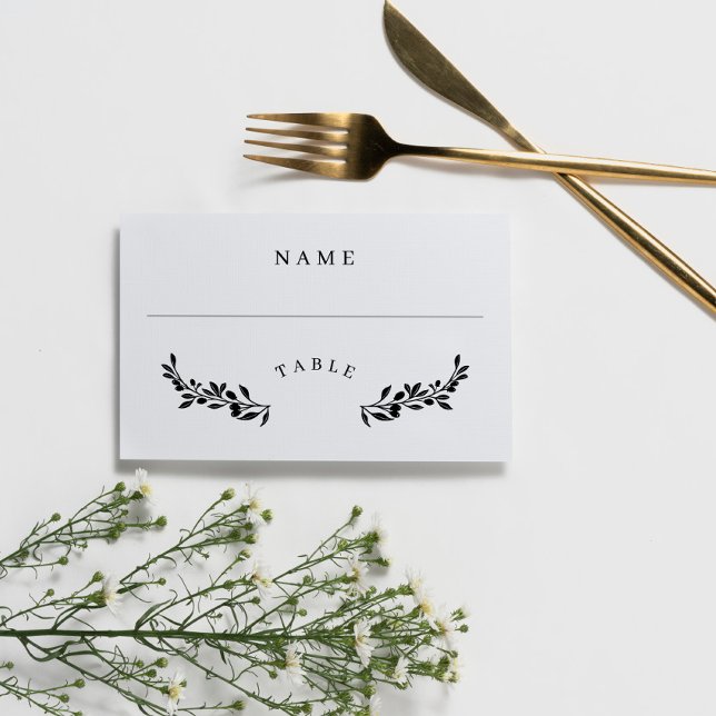 Pretty Greenery Elegant Table Wedding Escort Card (Creator Uploaded)