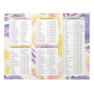 Pretty Grocery List Notepads, Custom Grocery List Notepad