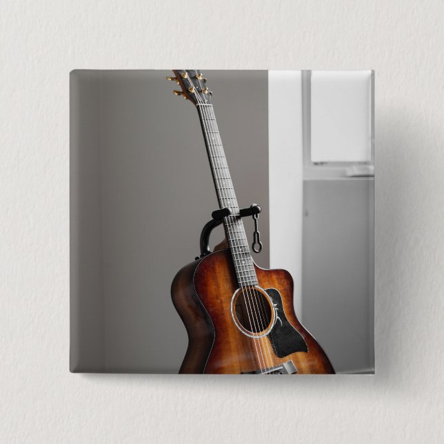 Pretty Guitar 15 Cm Square Badge (Front)
