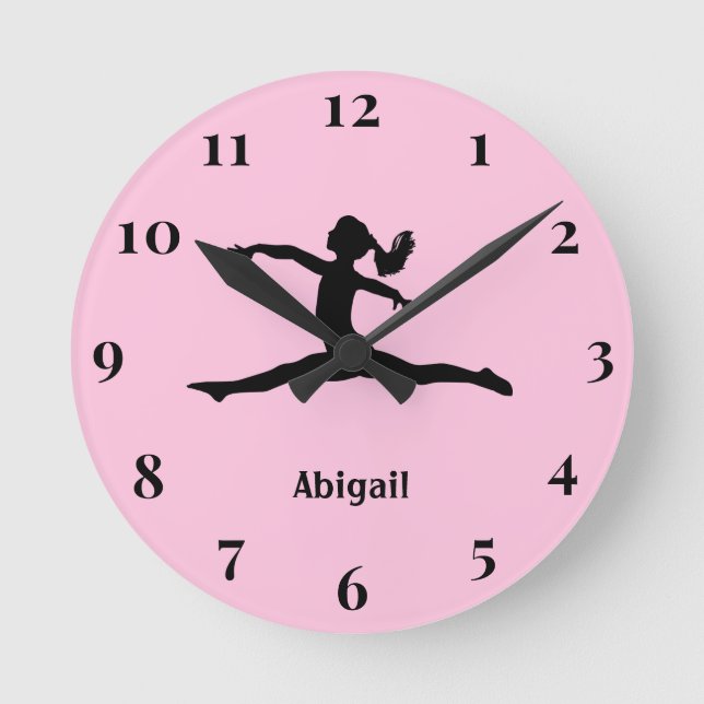 Pretty Gymnist Silhouette Custom Large Clock (Front)