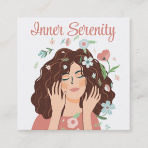 Pretty Hair Salon Personalise Square Business Card