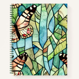 Pretty hand drawn butterflies in nature Greenery Notebook