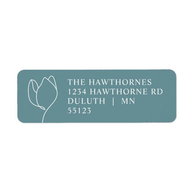 Pretty Hand Drawn Floral Return Address Label (Front)