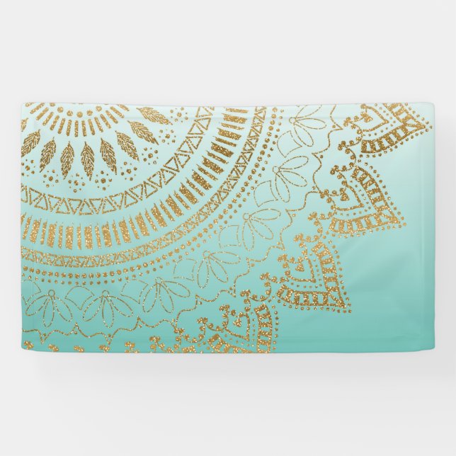 Pretty hand drawn tribal mandala elegant design banner (Horizontal)