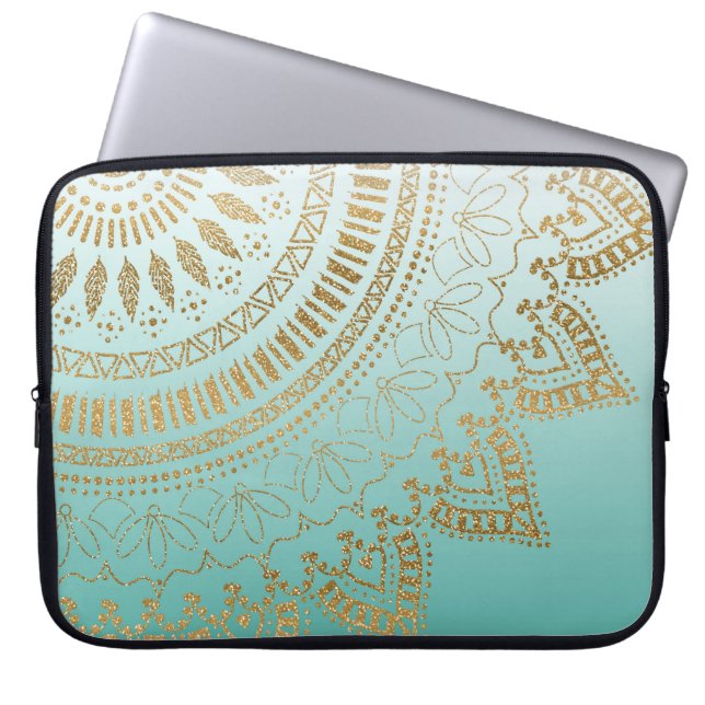 Pretty hand drawn tribal mandala elegant design laptop sleeve (Front)