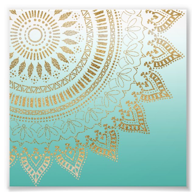 Pretty hand drawn tribal mandala elegant design photo print (Front)
