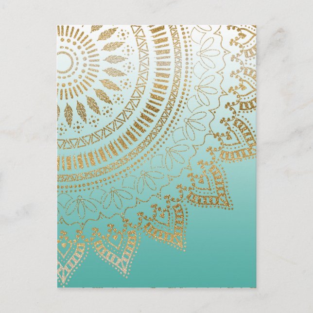 Pretty hand drawn tribal mandala elegant design postcard (Front)