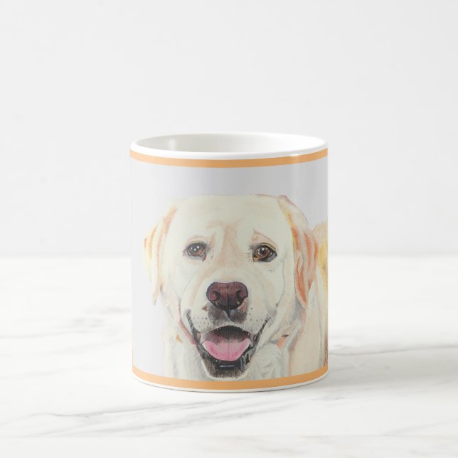 Pretty Hand Drawn Yellow Labrador Retriever Mug (Center)