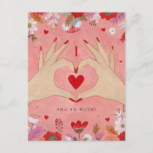 Pretty Hands in Love Sign Valentine Greeting card