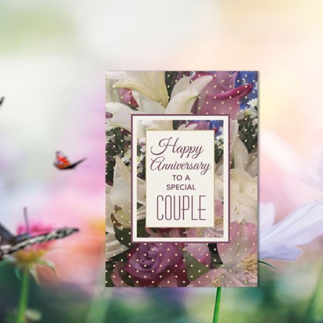 Pretty! Happy Anniversary to Couple greeting card (Creator Uploaded)