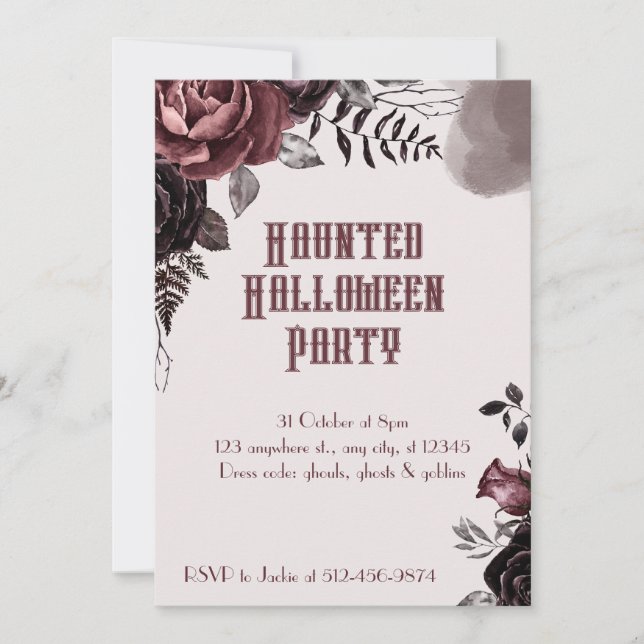 Pretty Haunted Halloween  Invitation (Front)