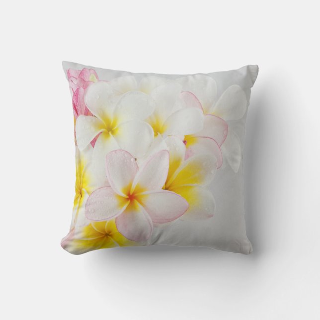 Pretty Hawaiian Floral Decorative Throw Pillow (Front)