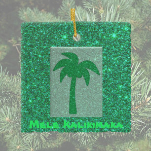 Pretty Hawaiian Glitter Christmas Tree Ornament