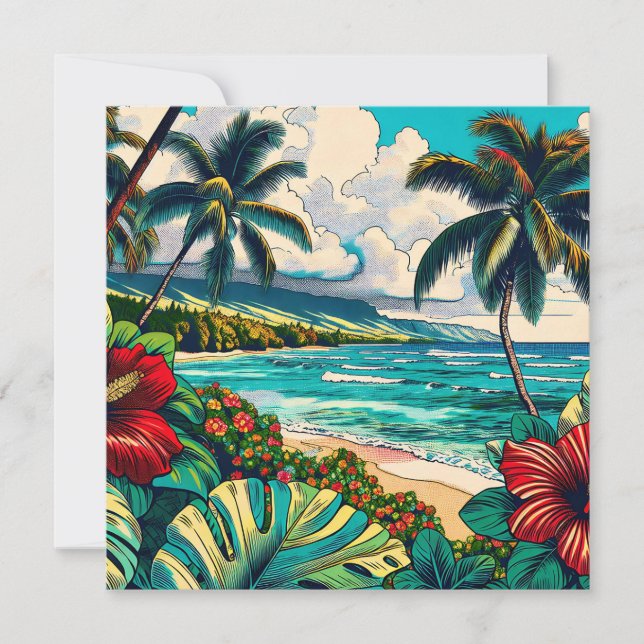 Pretty Hawaiian Island themed | Aloha Card (Front)
