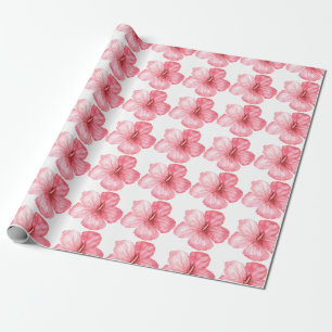 Pretty Hawaiian Pink Floral Girly Elegant Wrapping Paper