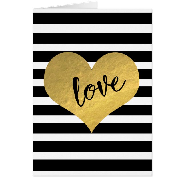Pretty Heart Love Stripes Greeting Card  (Front)