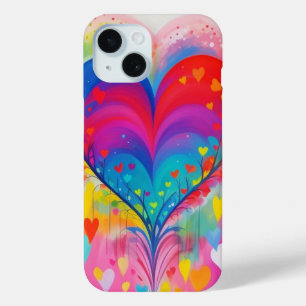 Pretty Hearts And Flowers iPhone 15 Case