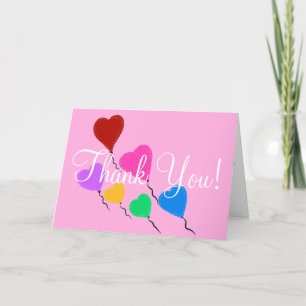 Pretty Hearts Birthday Thank You Card