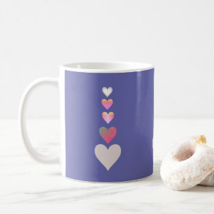 Pretty Hearts Periwinkle Modern Simple Cute  Coffee Mug