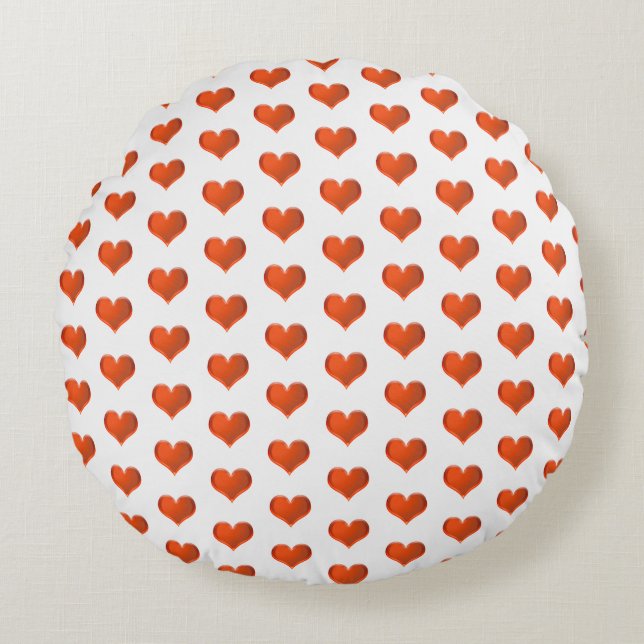 Pretty Hearts Round Cushion (Front)