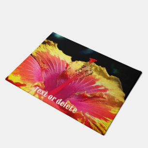 Pretty Hibiscus Flower Petals Personalised Doormat