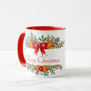 Pretty holiday banner custom mug