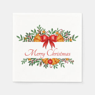 Pretty holiday banner custom napkin