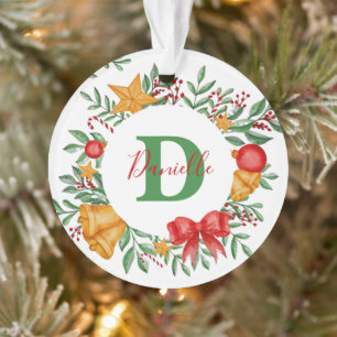 Pretty holiday frame personalised ornament