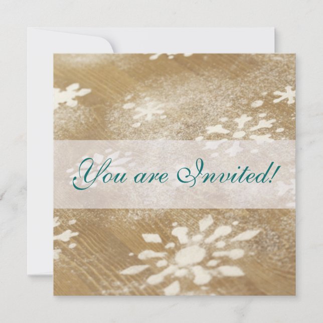 Pretty Holiday Snow Flake Invitations (Front)
