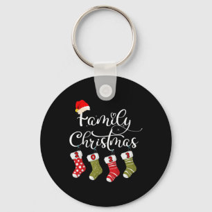 Pretty Holiday With Stockings Matching Family Chri Key Ring