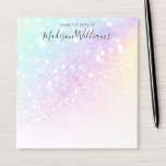 Pretty Holographic Glitter Girly Glamorous Notepad<br><div class="desc">Easily personalize this elegant colorful bokeh faux glitter pattern with your custom details.</div>