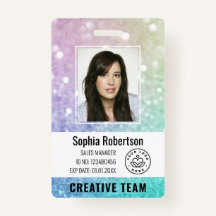 Pretty Holographic Glitter Girly Glamourous ID Badge
