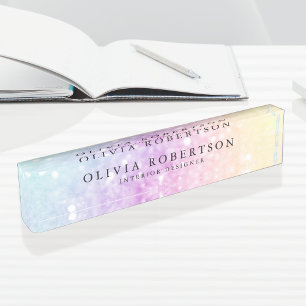 Pretty Holographic Glitter Girly Glamourous Nameplate