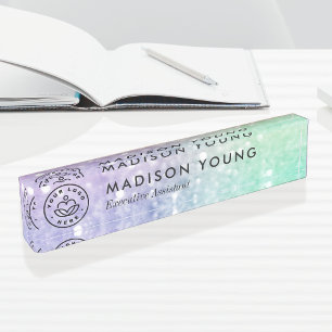 Pretty Holographic Glitter Girly Glamourous Nameplate