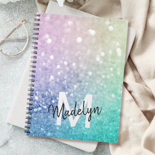 Pretty Holographic Glitter Girly Glamourous Notebook