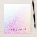 Pretty Holographic Glitter Girly Glamourous Notepad<br><div class="desc">Easily personalise this elegant colourful bokeh glitter pattern with your custom details.</div>