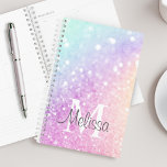 Pretty Holographic Glitter Girly Glamourous Planner<br><div class="desc">Easily personalise this elegant colourful bokeh glitter pattern with your custom details.</div>