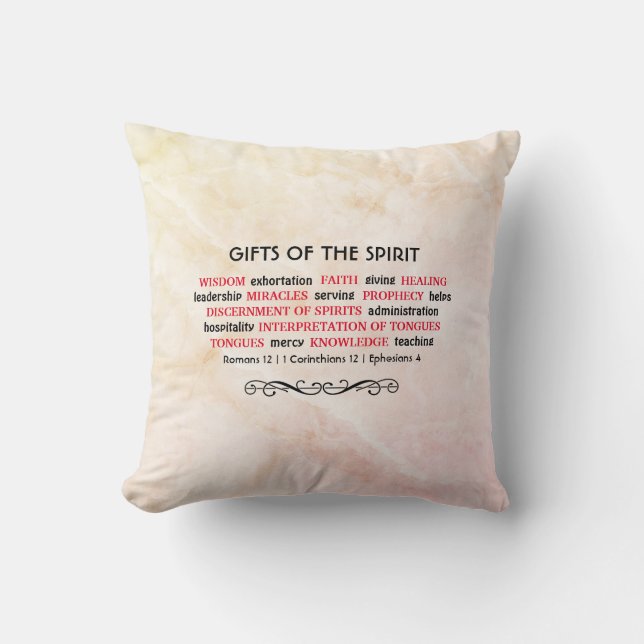 Pretty | HOLY SPIRIT GIFTS | Christian Cushion (Front)