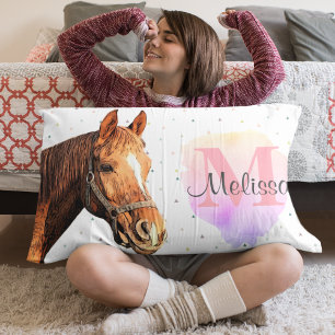 Pretty Horse Animal Equestrian Stables Monogram Pillowcase