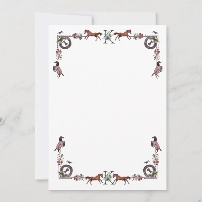 pretty horse card with the frame  (Front)