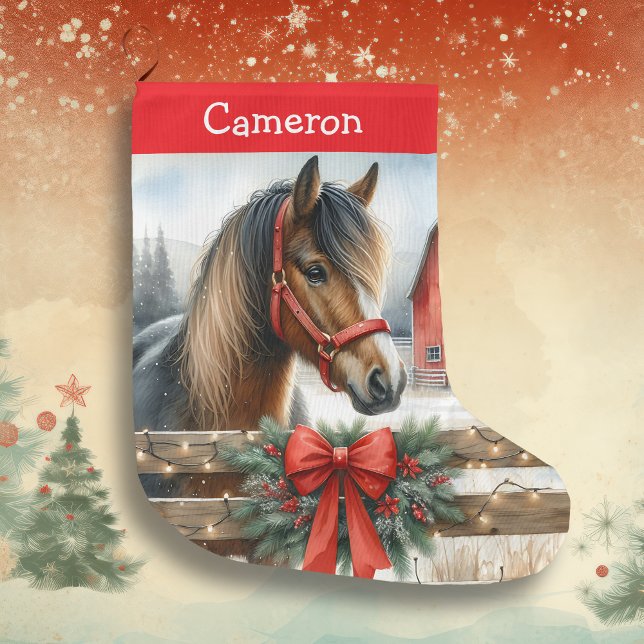 Pretty Horse Personalised Large Christmas Stocking (Creator Uploaded)