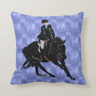 Pretty Horse & Rider Blue American MoJo Pillows